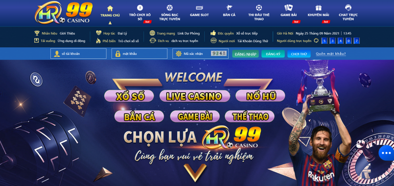 sảnh game HR99 đa dạng